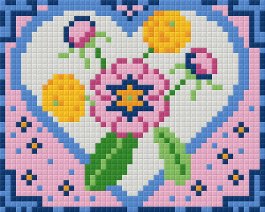 Flower Heart one [1] Baseplate PixelHobby Mini-mosaic Art Kit